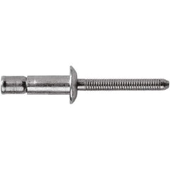 STANLEY Engineered Fastening - Size 8 Countersunk Head Steel Structural with Locking Stem Blind Rivet - Steel Mandrel, 1/8" to 0.475" Grip, 1/4" Head Diam, 0.261" to 0.276" Hole Diam, 0.162" Body Diam - All Tool & Supply