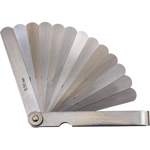 Mitutoyo - Feeler Gages   Thickness (mm): 0.5000    Leaf Length (mm): 100.00 - All Tool & Supply