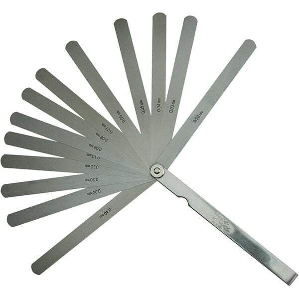 Mitutoyo - Feeler Gages   Thickness (mm): 0.5000    Leaf Length (mm): 150.00 - All Tool & Supply