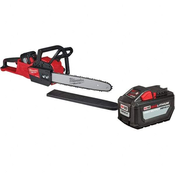 Milwaukee Tool - 18 Volt, Battery Powered Chainsaw - 16" Guide Bar Length, 6,600 RPM, 3/8" Chain Pitch, 0.043" Chain Gauge - All Tool & Supply