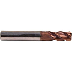 Emuge - 10mm Diam, 22mm LOC, 4 Flute Solid Carbide Roughing & Finishing End Mill - TiAlN Finish, 72mm OAL, 10mm Shank Diam, Cylindrical Shank, 38° Helix, Centercutting, Long Length - All Tool & Supply