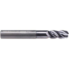 Emuge - 6mm Diam, 13mm LOC, 4 Flute Solid Carbide Roughing & Finishing End Mill - TiAlN Finish, 62mm OAL, 6mm Shank Diam, Cylindrical Shank, 40° Helix, Extra Long Length - All Tool & Supply