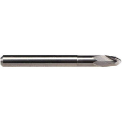 Emuge - 2mm Diam, 3mm LOC, 2 Flute Solid Carbide Ball End Mill - Uncoated, Single End, 57mm OAL, 6mm Shank Diam, Ball Flute - All Tool & Supply