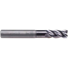 Emuge - 6mm Diam, 13mm LOC, 4 Flute Solid Carbide Roughing & Finishing End Mill - TiAlN Finish, 62mm OAL, 6mm Shank Diam, Cylindrical Shank, 40° Helix, Extra Long Length - All Tool & Supply