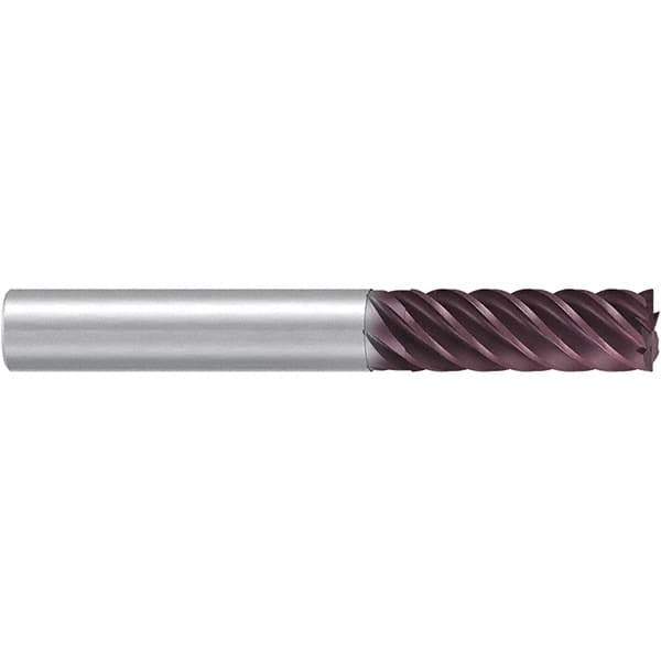 Emuge - 8mm Diam, 24mm LOC, 6 Flute Solid Carbide Roughing & Finishing End Mill - TiAlN Finish, 68mm OAL, 8mm Shank Diam, Cylindrical Shank, 38° Helix, Extra Long Length - All Tool & Supply