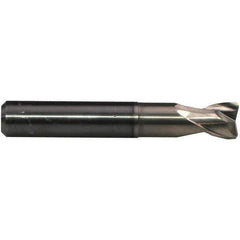 Emuge - 3/32" Diam, 1/8" LOC, 2 Flute Solid Carbide Roughing & Finishing End Mill - CrN Finish, 2-1/4" OAL, 1/4" Shank Diam, Cylindrical Shank, 30° Helix, Stub Length - All Tool & Supply