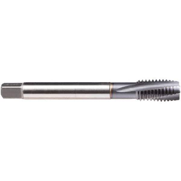 Emuge - 7/16-14 UNC 4 Flute BT Plug Spiral Flute Tap - High Speed Steel, TiCN Finish, 3.937" OAL, Left Hand Flute, Left Hand Thread, Series CU309600 - All Tool & Supply