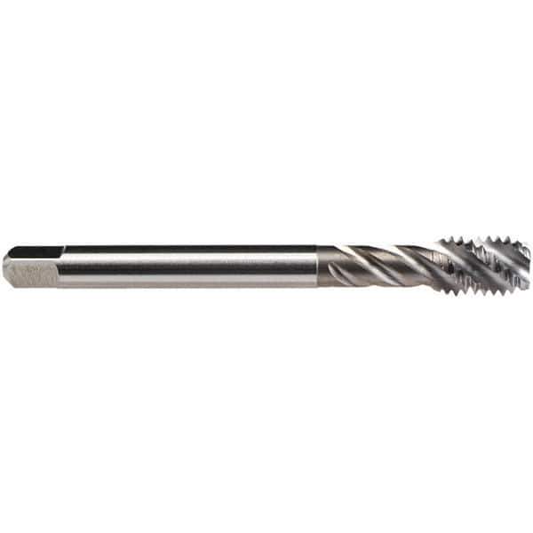 Emuge - M16x2.00 M 4 Flute Bottoming Spiral Flute Tap - High Speed Steel, Bright Finish, 110mm OAL, Right Hand Flute, Right Hand Thread, Series Enorm Z/E - All Tool & Supply