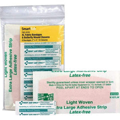 PRO-SAFE - 4" Long x 1/8" Wide, Butterfly Wound Care - White, Woven Fabric Bandage - All Tool & Supply