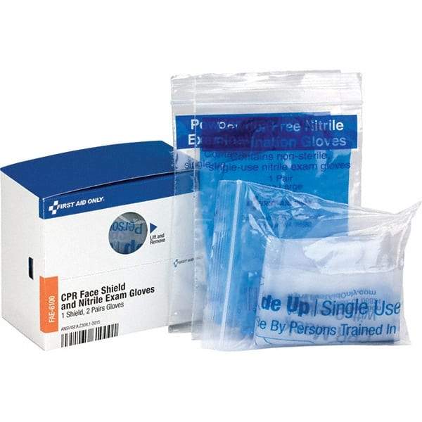 PRO-SAFE - Disposable CPR Masks/Breathers Compatible First Aid Kits: 59491, 59492 Includes: (4) Nitrile Exam Gloves; CPR Mask - All Tool & Supply