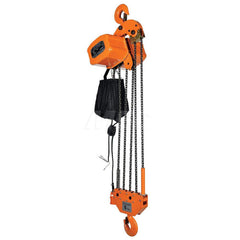 Electric Chain Hoist: 10,000 lb Working Load Limit Push Button Controller, Hook Mount