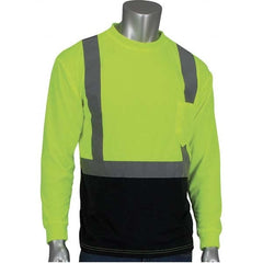 PIP - Size M Black & Hi-Vis Yellow High Visibility Long Sleeve T-Shirt - All Tool & Supply