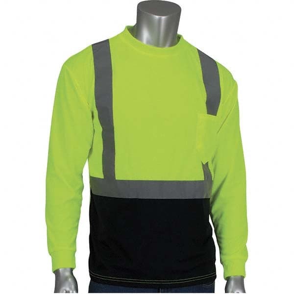 PIP - Size 4XL Black & Hi-Vis Yellow High Visibility Long Sleeve T-Shirt - All Tool & Supply