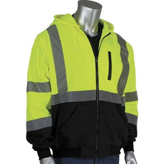 PIP - Size L Black & Hi-Vis Yellow High Visibility Long Sleeve Sweatshirt - All Tool & Supply