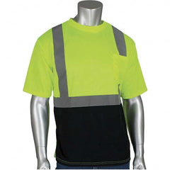 PIP - Size 3XL Black & Hi-Vis Yellow High Visibility Short Sleeve T-Shirt - All Tool & Supply