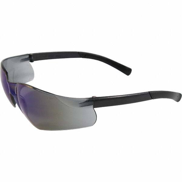 Bouton - Blue Mirror Lenses, Frameless Safety Glasses - Exact Industrial Supply