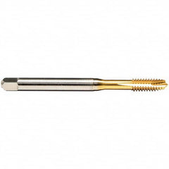 Emuge - M10x1.00 Metric Fine 6H 4 Flute TiN Finish HSS-E Spiral Point Tap - Exact Industrial Supply