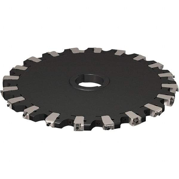 Seco - Arbor Hole Connection, 17/32" Cutting Width, 121.04mm Depth of Cut, 315mm Cutter Diam, 50mm Hole Diam, 10 Tooth Indexable Slotting Cutter - R335.25 Toolholder, XNHQ 1407 Insert, Neutral Cutting Direction - All Tool & Supply