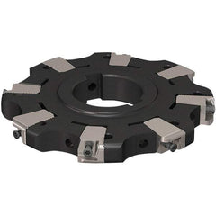 Seco - Arbor Hole Connection, 17/32" Cutting Width, 32.92mm Depth of Cut, 125mm Cutter Diam, 40mm Hole Diam, 4 Tooth Indexable Slotting Cutter - R335.25 Toolholder, XNHQ 1407 Insert, Neutral Cutting Direction - All Tool & Supply