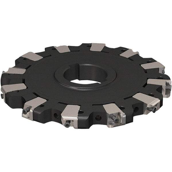 Seco - Arbor Hole Connection, 17/32" Cutting Width, 50.54mm Depth of Cut, 160mm Cutter Diam, 40mm Hole Diam, 6 Tooth Indexable Slotting Cutter - R335.25 Toolholder, XNHQ 1407 Insert, Neutral Cutting Direction - All Tool & Supply