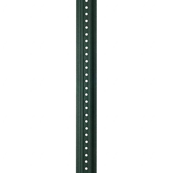 Nucor - 7' High, Powder Coated Traffic Sign Post - Steel, 3/8" Hole Diam, Green - All Tool & Supply