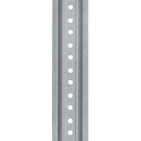 Nucor - 6' High, Galvanized Traffic Sign Post - Steel, 3/8" Hole Diam, Silver - All Tool & Supply