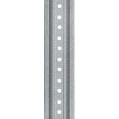 Nucor - 6' High, Galvanized Traffic Sign Post - Steel, 3/8" Hole Diam, Silver - All Tool & Supply