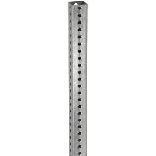 TAPCO - 12' High, Galvanized Traffic Sign Post - Steel, 7/16" Hole Diam, Silver - All Tool & Supply