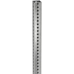 TAPCO - 12' High, Galvanized Traffic Sign Post - Steel, 7/16" Hole Diam, Silver - All Tool & Supply