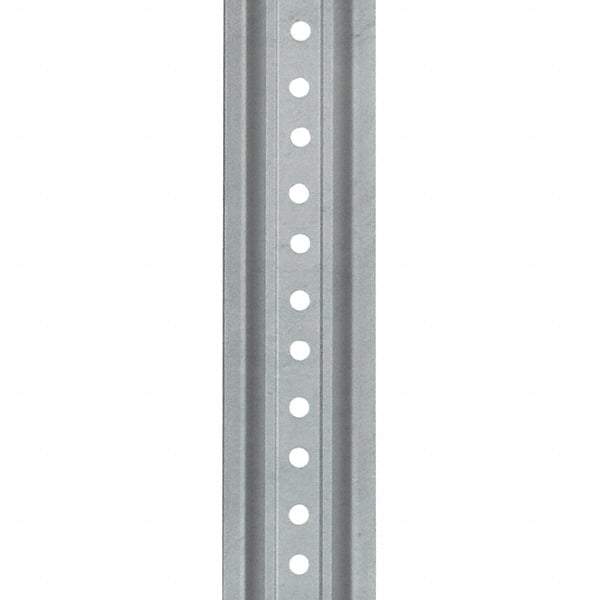 Nucor - 8' High, Galvanized Traffic Sign Post - Steel, 3/8" Hole Diam, Silver - All Tool & Supply