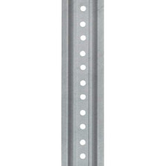 Nucor - 8' High, Galvanized Traffic Sign Post - Steel, 3/8" Hole Diam, Silver - All Tool & Supply