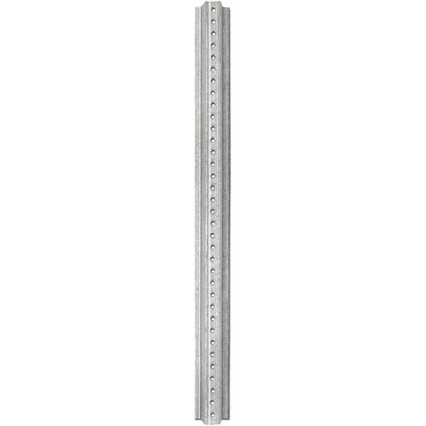 Nucor - 3' High, Galvanized Traffic Sign Post - Steel, 3/8" Hole Diam, Silver - All Tool & Supply