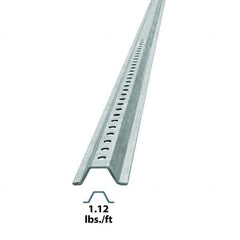 Nucor - 6' High, Galvanized Traffic Sign Post - Steel, 3/8" Hole Diam, Silver - All Tool & Supply