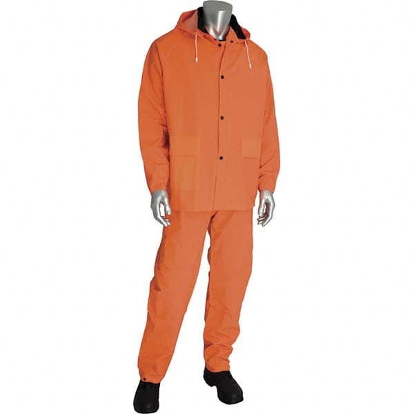 Falcon - Size L Hi-Vis Orange Waterproof Three Piece Suit - Exact Industrial Supply