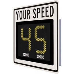 TrafficLogix - "Your Speed", 28" Wide x 28" High, Aluminum Speed Limit Signs - Black on White, High Intensity Reflectivity, Square, Post Mount - All Tool & Supply