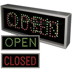 TAPCO - "Open/Closed", 7" Wide x 18" High, Aluminum Signal - Red/Green/Black, Rectangle, Wall Mount - All Tool & Supply