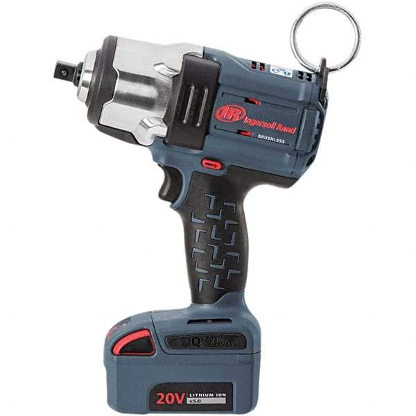 Ingersoll-Rand - 1/2" Drive 20 Volt Pistol Grip Cordless Impact Wrench & Ratchet - 0 to 1,900 RPM, 0 to 2,450 BPM, 1,500 Ft/Lb Torque, Lithium-Ion Batteries - All Tool & Supply