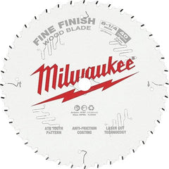 Milwaukee Tool - 8-1/4" Diam, 5/8" Arbor Hole Diam, 40 Tooth Wet & Dry Cut Saw Blade - Tungsten Carbide-Tipped, Fine Finish Action, Standard Round Arbor - All Tool & Supply