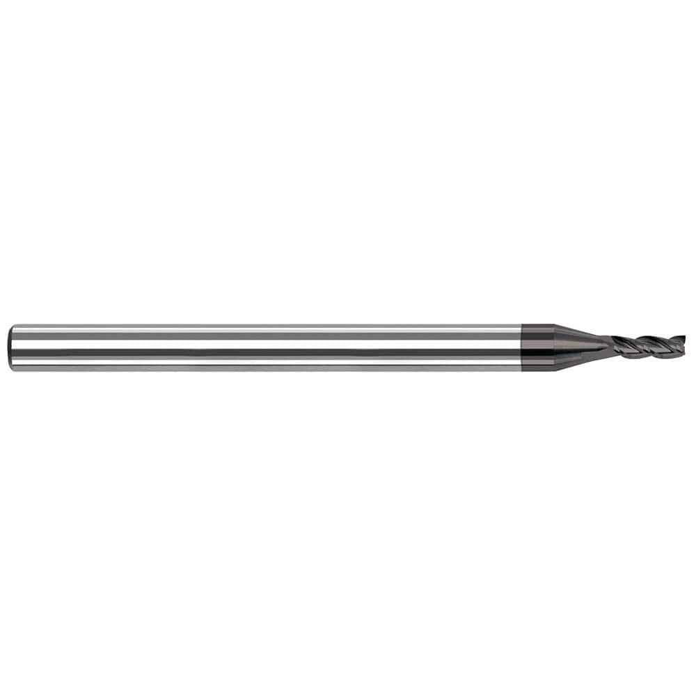 Square End Mill: 1/4'' Dia, 3/4'' LOC, 1/4'' Shank Dia, 2-1/2'' OAL, 3 Flutes, Solid Carbide Single End, Amorphous Diamond Finish, 42 ° Variable Helix, Centercutting, RH Cut, RH Flute