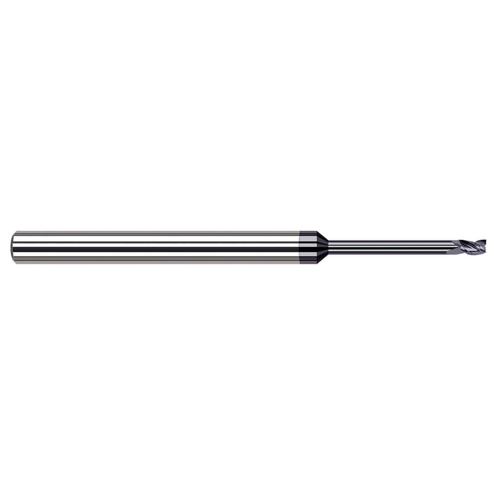 Harvey Tool - 0.05", 1.9mm LOC, 1/8" Shank Diam, 2-1/2" OAL, 3 Flute, Solid Carbide Square End Mill - Exact Industrial Supply