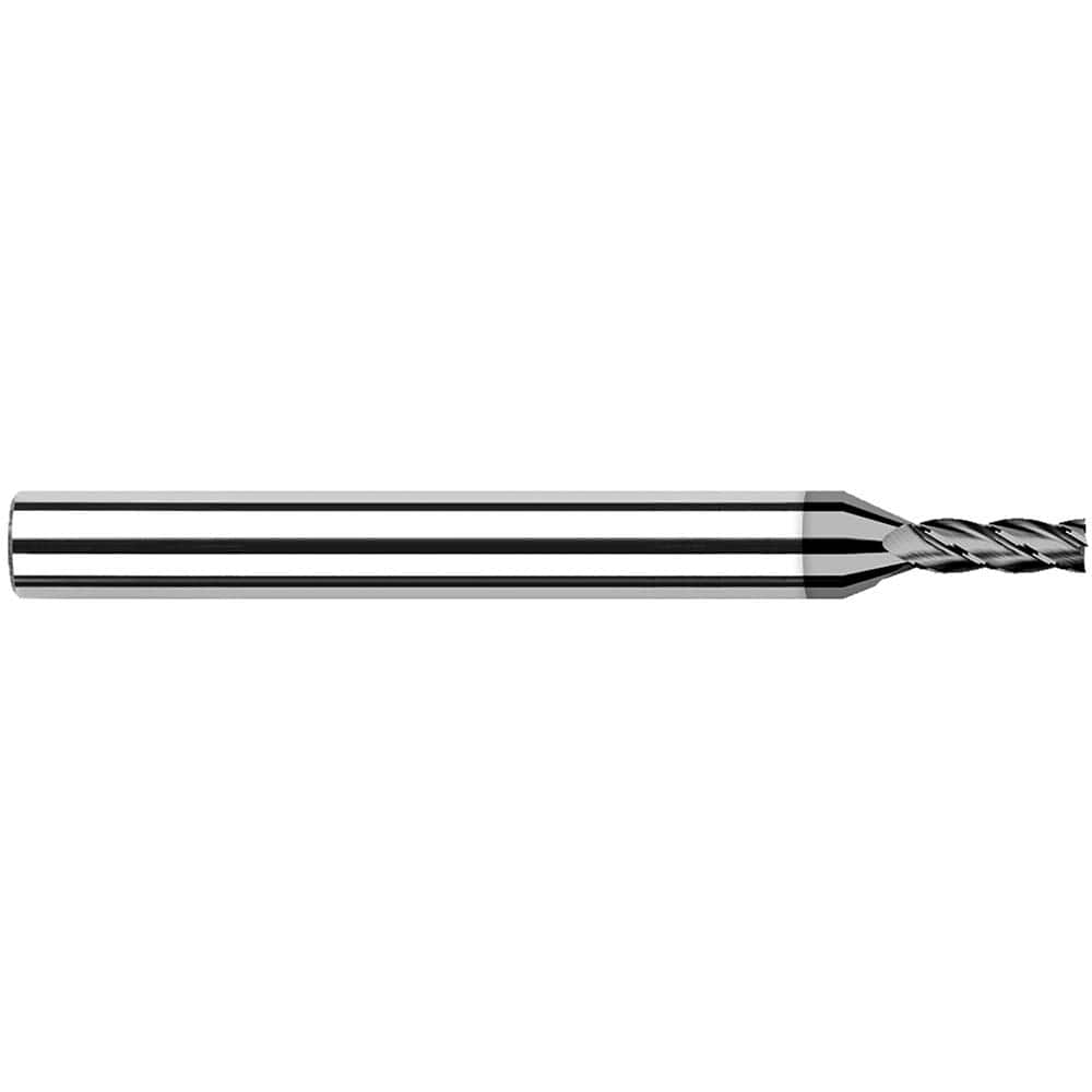 Square End Mill: 1/16'' Dia, 1/2'' LOC, 1/8'' Shank Dia, 2-1/2'' OAL, 4 Flutes, Solid Carbide Single End, CVD Finish, 30 ° Helix, RH Cut, RH Flute