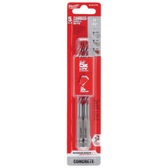 Milwaukee Tool - Rotary Drill/Hammer Drill Bits; Drill Bit Size (Inch): 5/32 ; Shank Type: 1/4" Hex ; Usable Length (Inch): 4.0000 ; Drill Bit Material: Carbide Tipped ; Flute Length (Inch): 4 ; Number of Pieces: 5.000 - Exact Industrial Supply