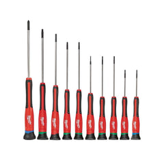 Milwaukee Tool - Screwdriver Sets; Screwdriver Types Included: Philips, Slotted, Torx ; Number of Pieces: 10.000 ; Phillips Size Range: #00, #0 ; Width Range: Less than 12" ; Slotted: Yes ; Phillips: Yes - Exact Industrial Supply