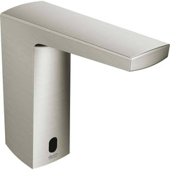 American Standard - Electronic & Sensor Faucets; Type: Sensor ; Style: Modern; Contemporary ; Type of Power: DC ; Spout Type: Low Arc ; Mounting Centers: Single Hole (Inch); Finish/Coating: Brushed; Nickel - Exact Industrial Supply