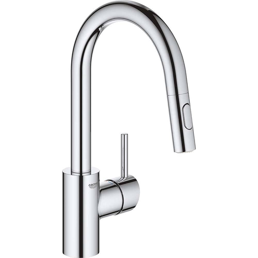 Grohe - Kitchen & Bar Faucets; Type: Pull Down ; Style: Contemporary; Modern; Transitional ; Mount: Deck ; Design: One Handle ; Handle Type: Lever ; Spout Type: High Arc - Exact Industrial Supply