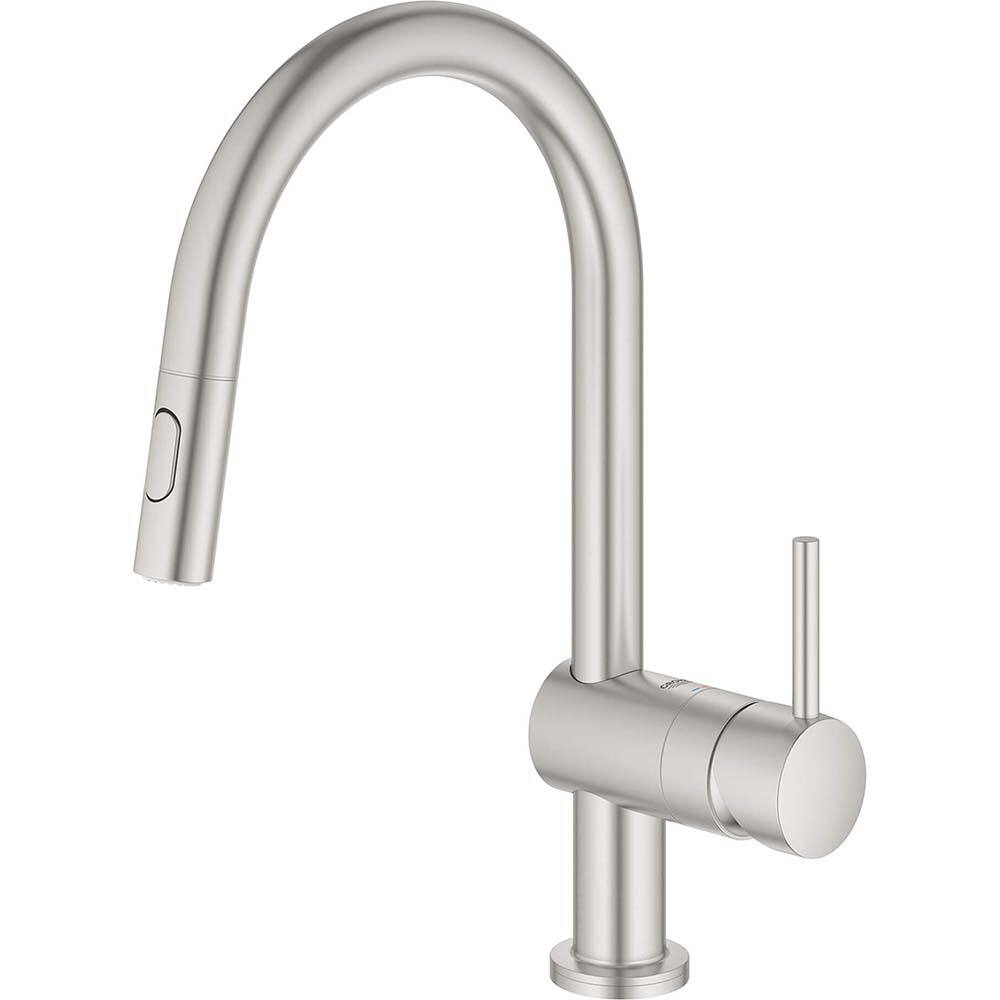 Grohe - Kitchen & Bar Faucets; Type: Pull Down ; Style: Contemporary; Modern; Transitional ; Mount: Deck ; Design: One Handle ; Handle Type: Lever ; Spout Type: High Arc - Exact Industrial Supply