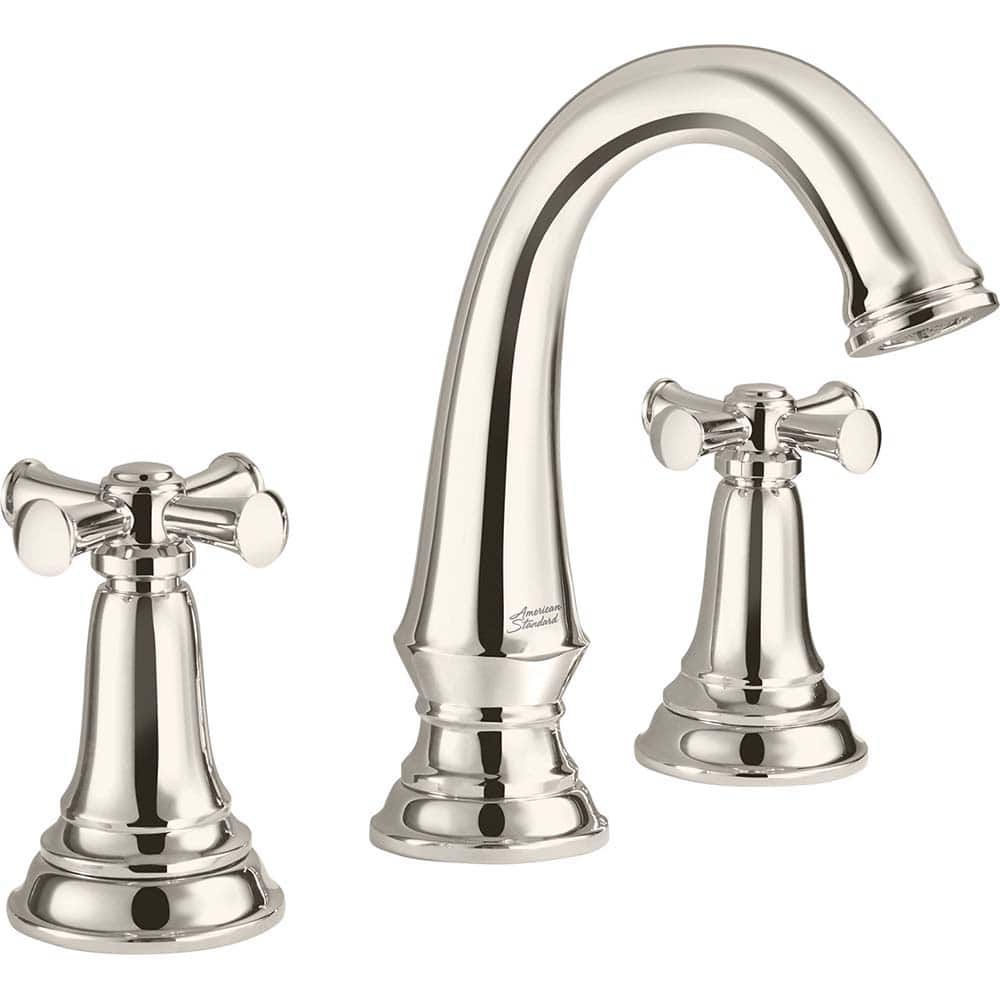 American Standard - Lavatory Faucets; Type: Wall Mount ; Spout Type: High Arc ; Design: Two Handle ; Handle Type: Cross ; Mounting Centers: 8 (Inch); Drain Type: Pop-Up - Exact Industrial Supply