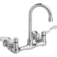 American Standard - Lavatory Faucets; Type: Wall Mount Bathroom Faucet ; Spout Type: Gooseneck ; Design: Two Handle ; Handle Type: Lever ; Mounting Centers: 8 (Inch); Drain Type: No Drain - Exact Industrial Supply