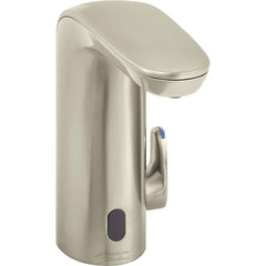 American Standard - Electronic & Sensor Faucets; Type: Sensor ; Style: Modern; Contemporary ; Type of Power: DC ; Spout Type: Low Arc ; Mounting Centers: Single Hole (Inch); Finish/Coating: Brushed; Nickel - Exact Industrial Supply