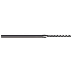 Corner Radius End Mill: 0.093″ Dia, 0.95″ LOC, 0.02″ Radius, 4 Flutes, Solid Carbide 2-1/2″ OAL, 1″ Shank Dia, Helix, Bright/Uncoated, Corner Radius End, Centercutting